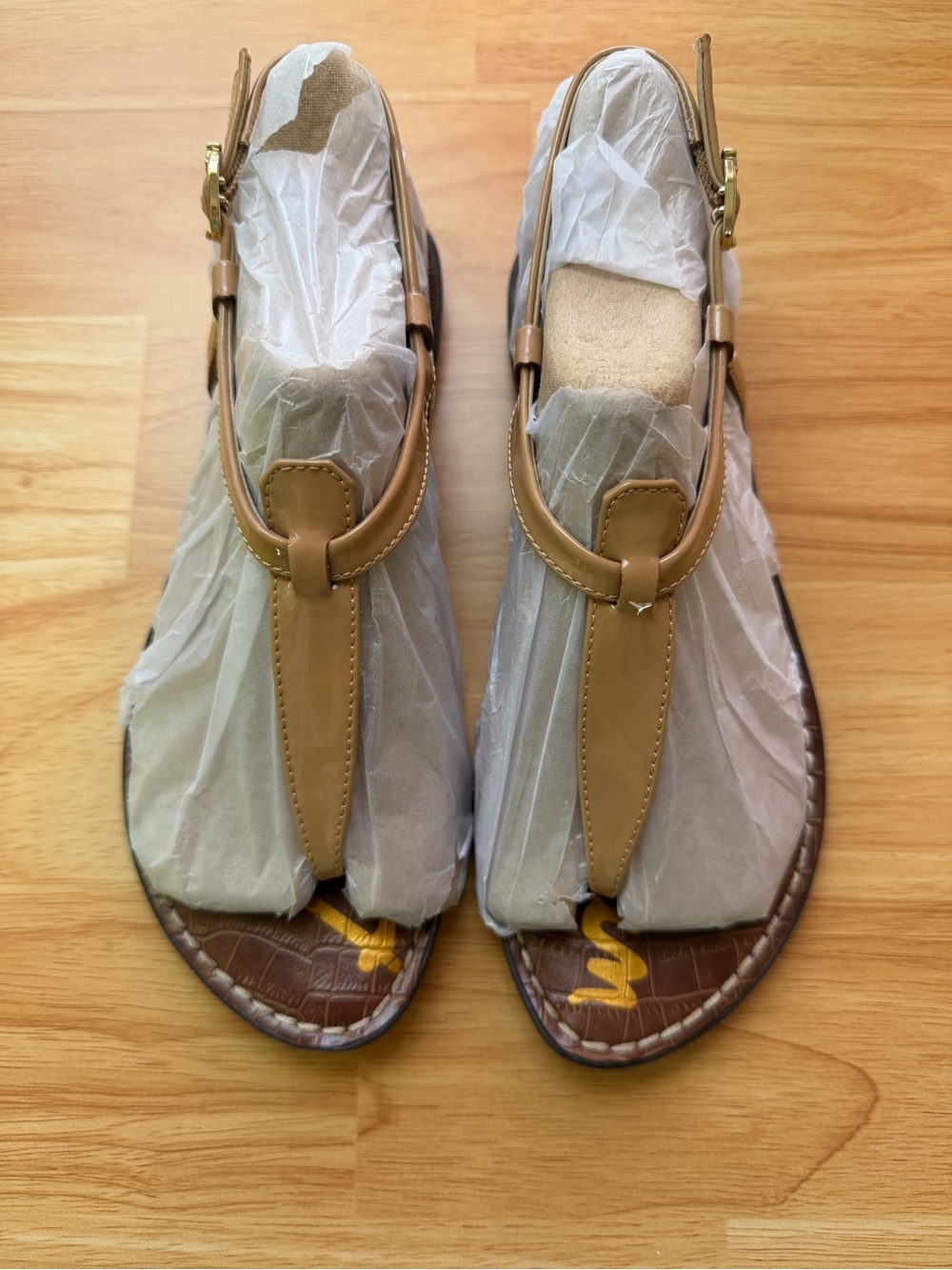 Women’s Tan T-Strap Sandals